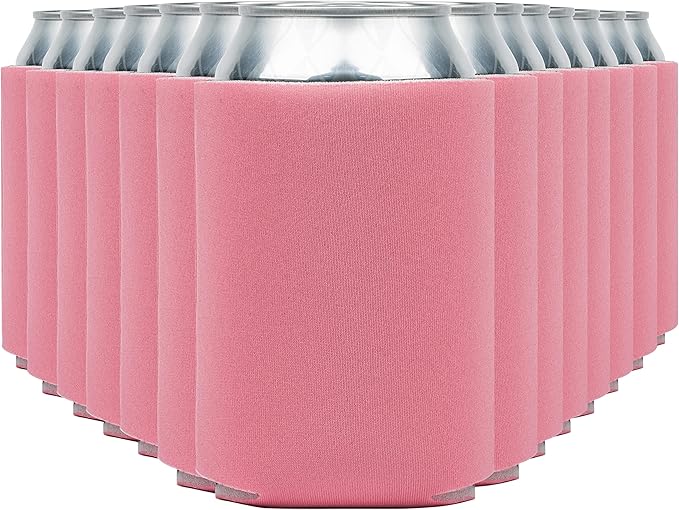 Blank Beer Can Cooler Sleeves (110-Pack) Soft Insulated Beer Can Coolies - HTV Friendly Blank Koolies in Bulk for Beer Cans & Bottles - Coolie Blanks for Vinyl Projects & Wedding Favors (Salmon)