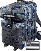 AMERICANPHOENIX 45L Elite Tactical Backpack | 3X Stronger Work & Military Backpack | Water Resistant and Heavy Duty | 3 Day MOLLE Bug Out Bag (Blue Jay)