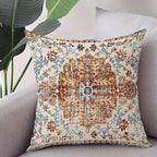 Outdoor Waterproof Pillow Covers - 20x20 Inch Set of 2 Bohemian Vintage Carpet Pattern Pillow Covers in Brown and Blue Ethnic Design for Decorative Farmhouse, Couch, Garden, Balcony