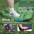 Sleeping Pad for Camping, 4in Thickness Inflatable Sleeping Mat with Adjustable Pillow & Built-in Foot Pump,Lightweight Camping Air Mattress with Waterproof Nylon for Hiking,Traveling-Green