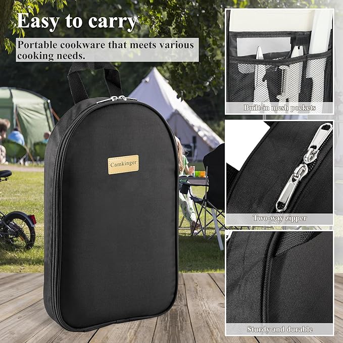 Camping Accessories Kitchen Cooking Utensils Set - Portable Outdoor Camp Cookware Set, Silicone Camper Essentials Gear Must Have Supplies for Travel RV BBQ Grill Picnic Hiking