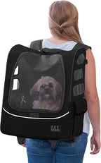 Pet Gear I-GO2 Plus Traveler Roller Backpack, Travel Carrier, Car Seat for Cats/Dogs, Mesh Ventilation, Included Tether, Telescoping Handle, Storage Pouch, Onyx