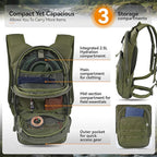 MARCHWAY Tactical Molle Hydration Pack with 2.5L TPU Water Bladder, Compact Yet Spacious Military Backpack for Hiking, Cycling, Backpacking, Hunting, Running