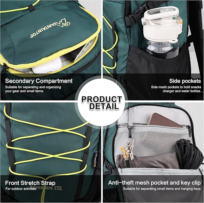 MOUNTAINTOP Hiking Backpack,25/30L Camping Backpack, Men Women Hiking Daypack Lightweight Travel Backpack for Climbing