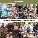 Camp Kitchen Cooking Utensil Set Travel Organizer Grill Accessories Portable Compact Gear for Backpacking BBQ Camping Hiking Travel Cookware Kit Water Resistant Case