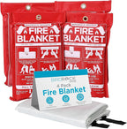 BIRDROCK HOME Fire Blanket for Home and Kitchen | Emergency Supplies for Small Fires | CE Safety Standard Approved | Fiberglass Fire Suppression, Mess-Free | Ideal for Camping Vehicle Kits | 4 Pack