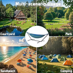 Double Hammock with Stand, 2 Person Hammock with Carrying Bag,Heavy Duty Portable,500 lb Capacity, Perfect for Both Indoors and Outdoors，Ocean Breeze