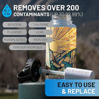 Epic Water Filters Nalgene OG Water Bottle with Filter, USA Made, BPA Free, Removes 99.99% Tap Water Contaminants, Forever Chemicals, Honnold Foundation Art, 32 oz