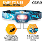 Foxelli LED Headlamp Flashlight for Adults & Kids, Running, Camping, Hiking Head Lamp with White & Red Light, Comfortable Headband, Lightweight & Waterproof, 3 AAA Batteries