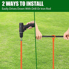 Lasnten 6 Pcs 30 Inch Heavy Duty Ground Anchor Spiral Blade Earth Anchor Kit Metal Anchor Hook Beach Sand Stakes Camping for Securing Animals, Shelters, Tents, Canopies (Orange)