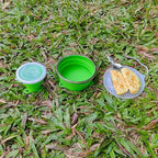 Mess Kit for Camping Silicone Collapsible Bowl Collapsible Cup and Stainless Steel Spoon for Backpacking Outdoor Hiking Traveling and Picnic