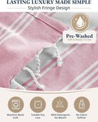 LANE LINEN Beach Towel 2 Pack - Beach Towels Oversized, Pre-Washed Large Beach Towels, Sandless Beach Towel, Quick Dry Travel Towel, Large Pool Towels, 39"x71" - Cashmere Rose