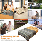 Luxury Air Mattress Set Queen air Bed with Built-in Rechargeable Detachable Pump, 661 lbs Strong Support Wireless Inflatable Mattress, Luxury Double Airbed Adjustable Blow Up Mattress