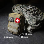 200 Pieces First Aid Kit IFAK Survival Kit Molle System Compatible Pouch, Emergency Kit Gift for Men, Dad, Husband, for Outdoor, Camping, Hunting, Hiking, Home, Earthquake, Disasters