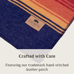 Chubbuck 100% Wool Blanket Camping (60" x 84") - Large Warm Blanket for Camping, Emergency, Outdoor Concerts and Home Use - Reversible, Fire Retardant, Soft and Warm Blankets for Winter (Sunset)