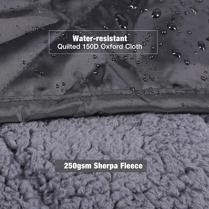 REDCAMP Large Warm Blanket with Sherpa Lining, Cold Weather Outdoor Blanket Windproof for Camping Stadium,Hiking, Machine Washable（79"x 79"）