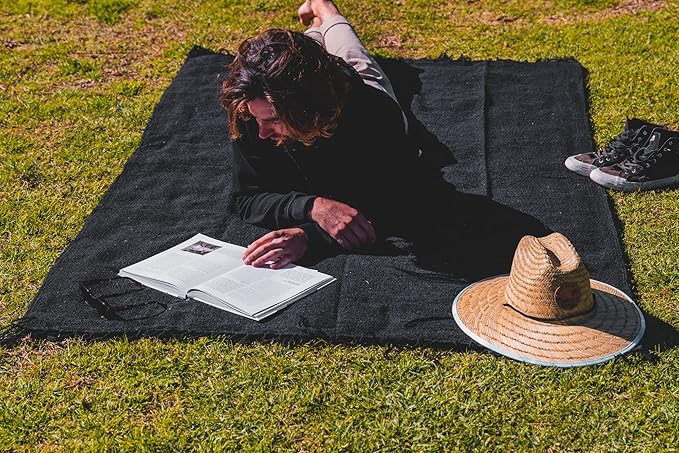 Open Road Goods Solid Color Mexican Yoga Blanket – Large Handwoven Throw for Yoga, Beach, Camping or Home – Soft and Durable Cotton Blend