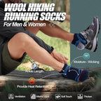 ANTSANG 6 Pairs Merino Wool Ankle Hiking Running Socks Compression Thick Cushion Breathable No Show Socks for Men Women