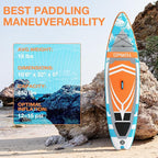 UPWELL 10'6"/11'/11'6" Inflatable Paddle Board, Stand Up Paddlboard for Youth & Adults, Stable Design, Premium SUP Accessories, Backpack, Leash, Hand Pump, Fins