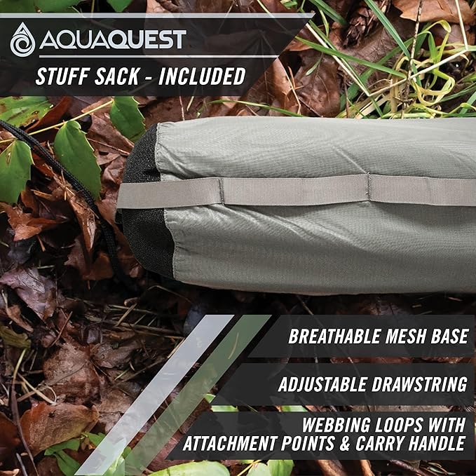 AquaQuest Guide Tarp – Ultralight Waterproof (5,000 mm) Seam-Taped 40D Ripstop Rain Fly for Backpacking, Stealth Camping & Thru-Hiking