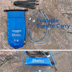 3-Gal Gravity-Fed Water Bag with 2 Outlet Pipes for Sawyer Water Filtration System Survival Water Filter Straw, Compatible with LifeStraw and Other Water Filter Straw, BPA-Free (12L/3Gal)