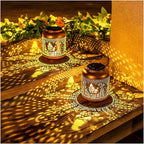 Gnomes Solar Lanterns Outdoor Waterproof Hanging Solar Lights Gnomes Gifts for Women Men Mom Metal Decorative LED Outdoor Lanterns for Patio, Lawn, Landscape, Garden Decor, Yard Decorations