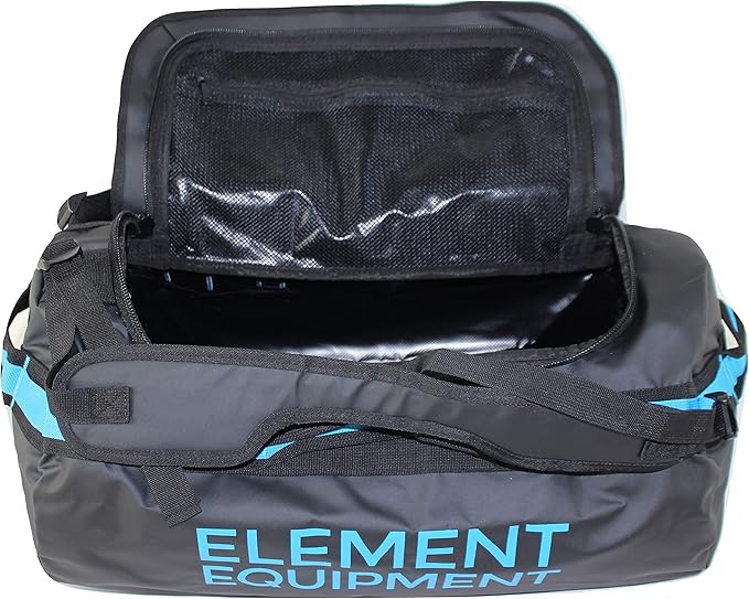 Element Equipment Trailhead Duffel Bag Shoulder Straps Waterproof Black/Blue Large