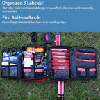 Upgrade Comprehensive Premium First Aid Kit, Labeled Compartments Trauma Kits with Shoulder Strap, Large Emergencies Medical Kits for Home, Truck, Camping, Sports, Outdoor Emergencies -401 Piece Set