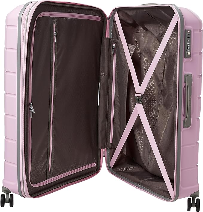 Samsonite Freeform 2-Piece Luggage Set - Carry-On & Large Checked Luggage with Dual Spinner Wheels - Durable Polypropylene Hardshell - TSA Lock, Airline-Approved - Expandable Hard Shell - Pink Rose