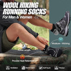 ANTSANG 6 Pairs Merino Wool Ankle Hiking Running Socks Compression Thick Cushion Breathable No Show Socks for Men Women
