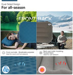 MARCHWAY Inflatable Camping Pillow with Soft Foam Top & TPU Air Bladder, Dual-Sided Support for All-Season, Lightweight Compact Travel Pillow for Hiking, Backpacking, Airplane, Car (Blue)