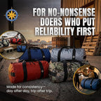 175L Extreme Duffel Bag, Heavy-Duty Gear Bag, 1050D Tuff Cloth, Diamond Ripstop, Reinforced Stitching - Black (18” x 42")