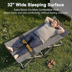 ABORON 2PK XXL Camping Cot for Adults 900LBS - 78"×32" Oversized Folding Bed with Mattress Pad, Heavy Duty 1200D Oxford Outdoor Cot with Carry Bag