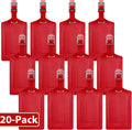 Travelambo 20 Pack Luggage Tags for Suitcases Privacy Protection Bag Tags Faux Leather Travel Accessories Essential, Deep Red
