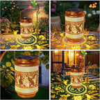 2 Pack Hummingbird Solar Lanterns Outdoor Waterproof Solar Garden Decor, Birthday Gifts for Women Mom Grandma, Metal Hanging Lights with Shepherd Hook for Yard Patio Pathway Backyard Porch