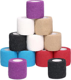 Adhesive Bandages 5cm x 4.5m, 12 Pack Self Adhesive Bandages *Bandages for First Aid, Sports Protection and Wrists, Ankle Sprains, and * (Blend) (Mix)