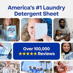 Earth Breeze Laundry Detergent Sheets Fragrance-Free - 60 Loads Eco Liquidless Soap - Travel-Friendly for Hot & Cold Cycles, Tackles Tough Stains & Odors - Gentle on Sensitive Skin, 30 Ct