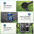 LET'S CAMP Camping Chair 2 Pack Folding Chair with 3-Can Cooler Bag Portable Lawn Chair with Cup Holder,Storage Pocket, Supports 225LBS, Collapsible Chair for Camp, Beach, Picnic (Grey)