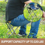Portable Camping Folding Stool Chair with Bag, Small Lightweight Camp Stool Chair Collapsible for Fishing Hiking Outdoor Beach Backpack Photographer Picnic 9.86"x 8.66"x10.63"