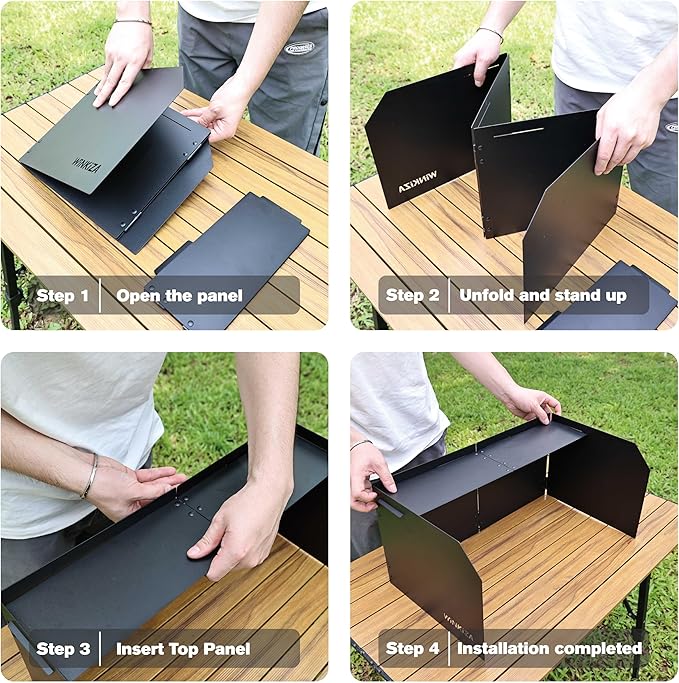 Camping Stove Windscreen Outdoor Foldable Gas Stove Windshield, Camping Wind Blocker with a Storage Bag for Butane Stoves, Propane Stoves, Camping, Hiking, Picnic, Cooking (Stove Not Included)