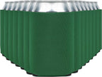 Blank Beer Can Coolers Sleeves (14-Pack) Soft Insulated Beer Can Cooler Sleeves - HTV Friendly Plain Can Sleeves for Beer Cans & Bottles - Blanks for Vinyl Projects & Wedding Favors (Kelly Green)