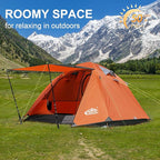 2-3 Person Backpacking Tent with Double Door 2 Vestibule, Waterproof Windproof Lightweight Easy Set Up 3 Season 2 Man Two Person Tent for Camping, Hiking, Motorcycle, Mountaineering with UPF 50+