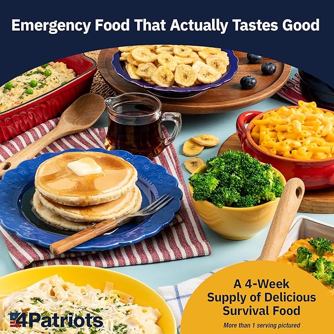 4Patriots 4-Week Survival Food Kit: Emergency Food Supply Designed to Last 25 Years, 192 Servings