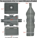 2-in-1 Micro Med Kit Med Pouch Tactical Mini First Aid Pouch Empty Small IFAK Pouch Compact Med Pouch EDC Bag with Tourniquet Holder |MOLLE Belt IFAK Micro Trauma Kit Pouch