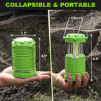 1-Pack LED Green Camping Lanterns, Portable Camping Lights, Outdoor Handled Lamps, Essential Emergency Lights for Power Outages, Hiking, Hurricane
