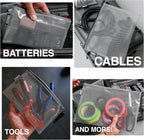 GOBAGS Air Production Multi‑Size Clear Zipper Pouch (4‑Pack) – Cable Organizer & Travel Gear Bag for Electronics, Camera Accessories, Tool Pouch & Small Tech Storage