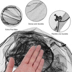 HESTYA 4 Pack Mosquito Head Net Face Mesh Protecting Net for Outdoor Hiking Camping Climbing Mosquito Fly Insects Preventing(Black, Gray)