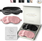 Silk Sleep Mask for Women and Men - Silk Eye Mask for Sleeping, Blindfold, Eye Covers, Pack of 2