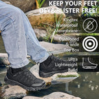 SHULOOK Men's Waterproof Hiking Shoes Lightweight Anti Slip Outdoor Ankle Boots Breathable Hike Trekking Trails Shoe