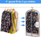 MsKitchen Clear Plastic Hanging Clothes Bags with 4" Gusseted Garment Bags for Storage, Suits, Coats, Sweaters, Shirts - 24" x 40" x 4"",3 Pack